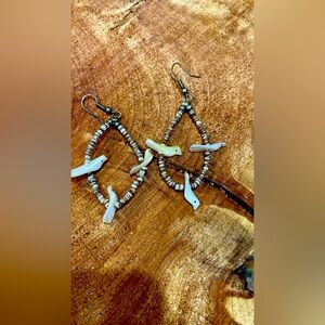 Native American Heishi bead and Shell earrings